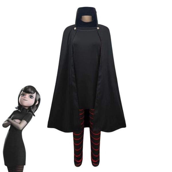 Hotel Transylvania Mavis Costume Dress Trousers with Cloak Cosplay Outfits Halloween Suit for Women Grils