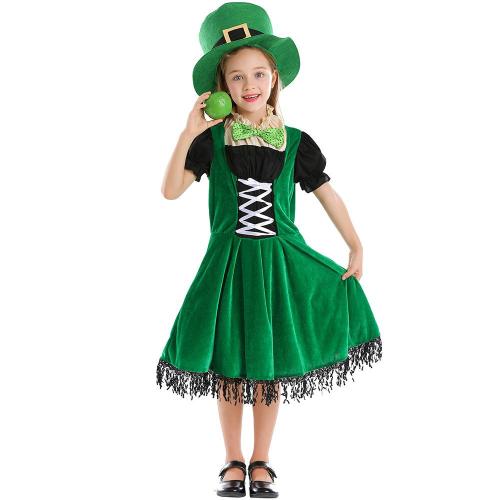 Irish Leprechaun Cosplay Costumes for Kids St. Patrick's Day Dwarf Dress Halloween Festival Party Outfit