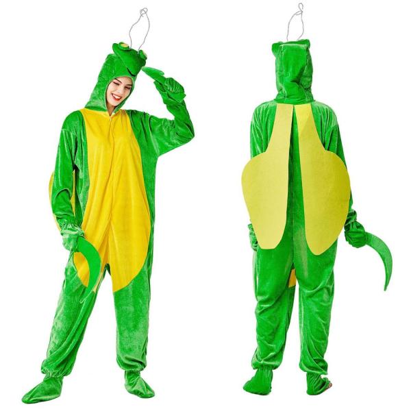 Halloween garden activity praying mantis playing carnival party costumes