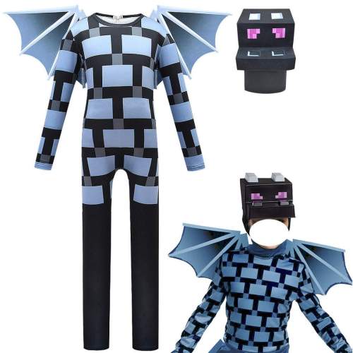 Kids my world Ender Dragon Cosplay Costume Halloween Jumpsuits with Wing