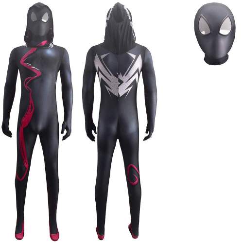 Spider NEW GWENOM men cosplay costume Zentai dark hooded jumpsuit Stage costume Halloween costume