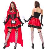 Halloween Women's Deluxe Little Red Riding Cloak Costume Dress