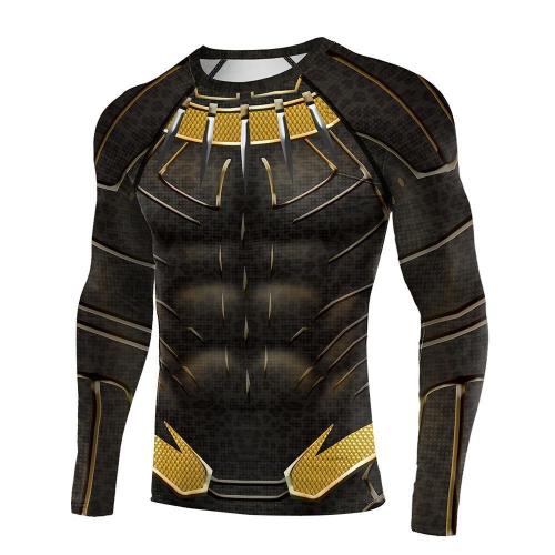 Black Panther T Shirt Jumpsuit Cosplay Costume Halloween Bodysuit Top Tight Sportswear Tee For Men