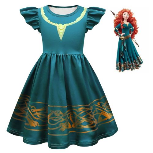 Brave Costumes Merida Princess Dresses Cartoon Halloween Party Outfit Dress Up For Girls