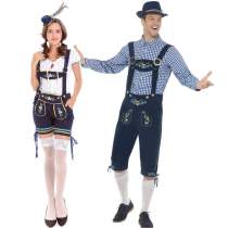German Oktoberfest Beer Festival Waiter Waitress Couple Costume