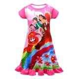 Turning Red Mirabel Dress Short Sleeve Flounces Nightdress Printed Sleeping Shirt Dresses for Girls
