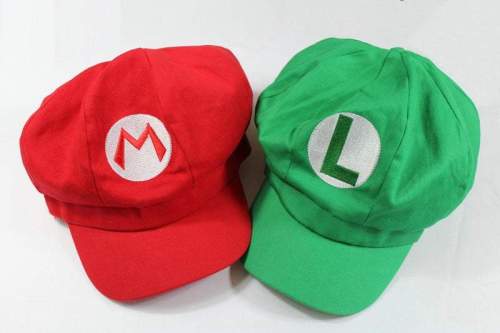Super Mario Bros Mario Anime Halloween Red Green Cosplay Cap