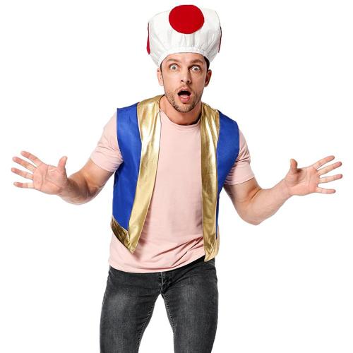 Halloween Mushroom Kingdom Red Dot Mushroom Head Captain Chino Acting Prop Costume