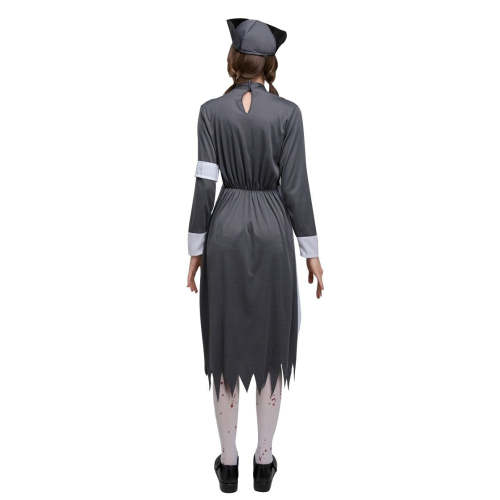 Horror blood print female nurse cosplay costume