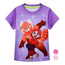 Turning Red Costume Top Shirts Short Sleeve Tee Round Neck T-shirt For Toddler Girls