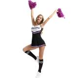 Women Cheerleader Costume Outfit With Pom Poms Fancy Uniform for Basketball High School Sports Costume Dress