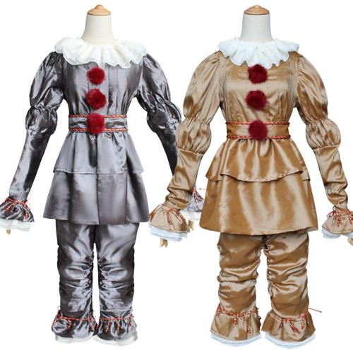 It Chapter one two Penywise Golden Silver Cosplay Costume Halloween Clown Costume