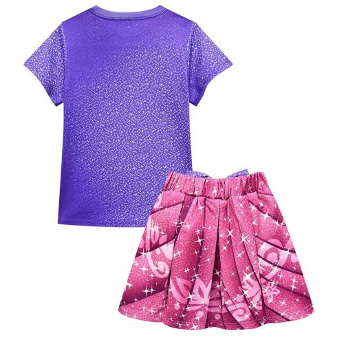 Rapunzel Costume Princess Dress Suit 3pcs Top Shirt Skirt Suit Tee Round Neck with Bag For Toddler Girls
