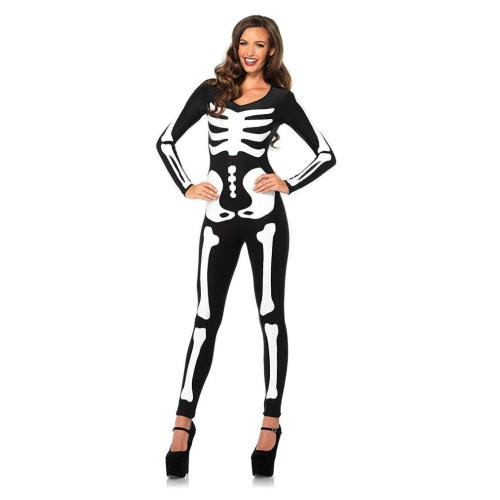 Halloween Outfits The Skeleton Onesie Fancy Cosplay Costume for Women