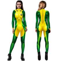 X Men Rogue Halloween Cosplay Costume Zentai Bodycon Jumpsuit