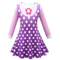 CocoMelon Halloween Costumes Girls Long Sleeve Dress with Mask