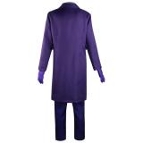 Dark Knight Rise Joker Cosplay Costume Halloween Suit Purple Jacket Clown Dress Up