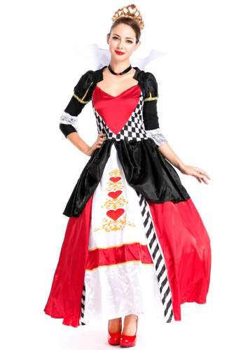 Queen of Hearts Costume Adult Deluxe Cosplay Dress for Women