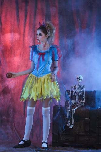 Halloween Zombie White Horror Scary Princess Fancy Dress Costume