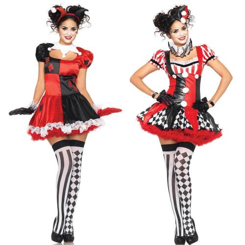 Halloween Clown Quinn Dress Performance Cosplay Costume