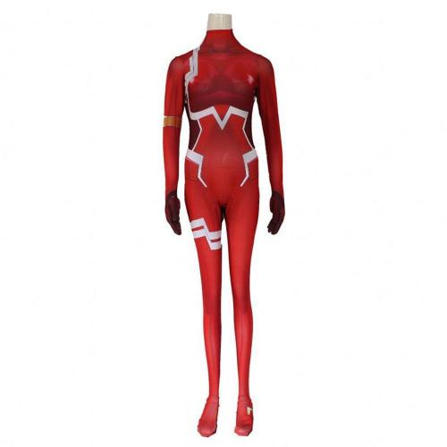Darling In The Franxx 02 Headdres Jumpsuit Cosplay Costume Halloween Outfit Bodysuit Dress Up For Women
