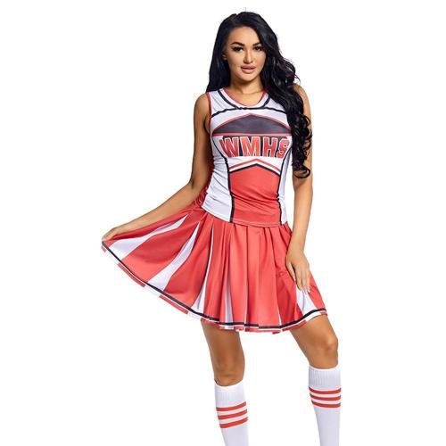 Schoolgirl Ladies Cheerleader Costume Uniform Party Dress Halloween Outfit Skirt Suit Dress Up For Women