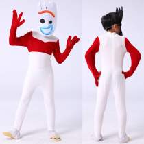 Toy Story 4 Forky Cosplay Costume Elastic Zentai Jumpsuit for Kids