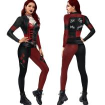 Quinn Cosplay Costume Women's Printed Halloween Jumpsuit
