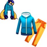 Kids FNF WHITTY Halloween Outfit Hooded Long Sleeve Sweatpants Suits