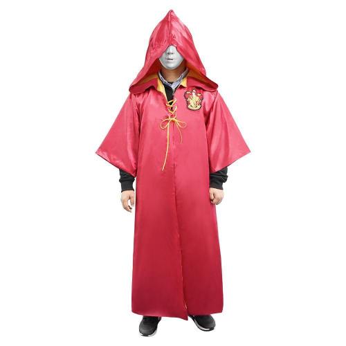Harry Potter Cosplay Costume Deluxe Red Hooded Robe Hogwarts Themed Outfit Dress Up for Adults