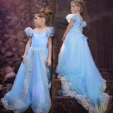 Cinderella Princess Gown Girls Kids Dress Cosplay Costume Party Wear