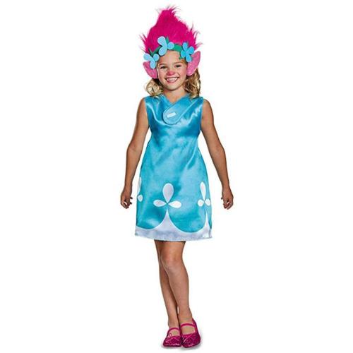 Trolls Poppy Branch Cosplay Costume Toddler Halloween Fancy Dress Outfit for Kids Boys Girls