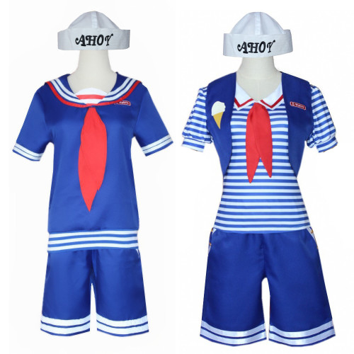 Stranger thing 3 ice cream clerk costume Navy uniform cosplay Halloween
