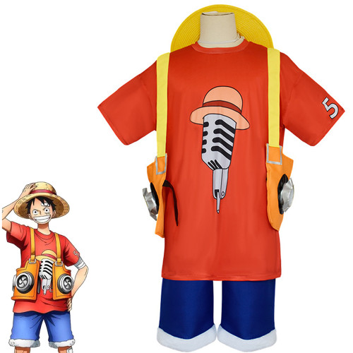 2022 One piece film Red Luffy Costume Halloween Cosplay