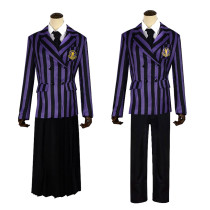 Wednesday Costume The Addams Family Cosplay Costumes Purple Skirt Suit For Adult