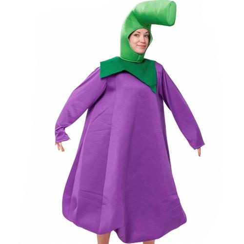 Purple eggplant funny party Costumes Performance Stage Cosplay Costume for Adult