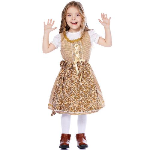 Oktoberfest Dress Costumes Child Carnival Halloween Show Party Floral Outfits Sets For Girls