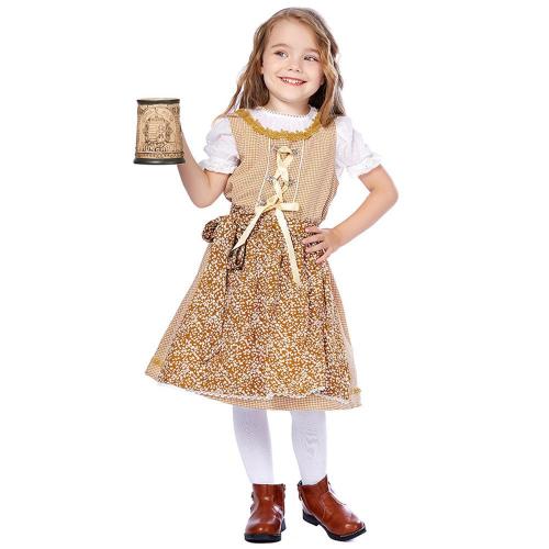 Oktoberfest Dress Costumes Child Carnival Halloween Show Party Floral Outfits Sets For Girls