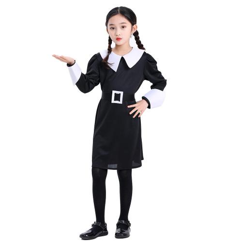 Wednesday Costume The Addams Family Cosplay long sleeve dress For Girls