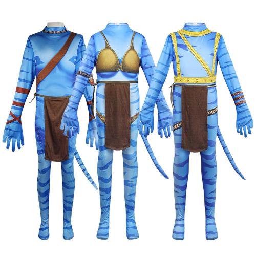 Avatar: The Way of Water Cosplay Costume adult zentai costume Sets and Mask Up For kids