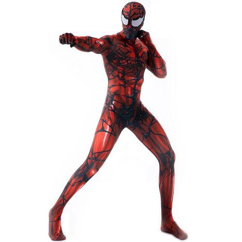 Carnage Red Venom Spider-Man Costume Cosplay Jumpsuit Superhero Bodysuit Halloween Suit Zentai For Adult Kids