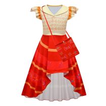 Encanto Dolores Dress Kids Ruffle Flutter Sleeve Festival Costume Outfits