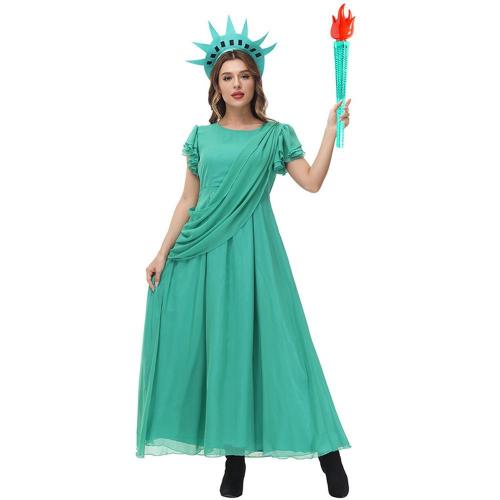 Women's Statue of the Goddess of Liberty Shining the World dress halloween Costumes