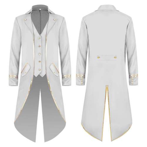 Medieval Steampunk Tailcoat Halloween Costumes Vampire Gothic Jackets Vintage Coat for Men