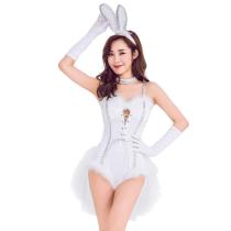 White Rabbit Cosplay Bunny girl stage Halloween Costumes for Adult