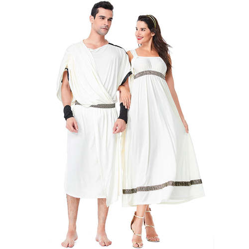 Ancient Greece Robe Rome Traditional Toga Cosplay Costume Halloween Party Outfit Suit Dress for Adults