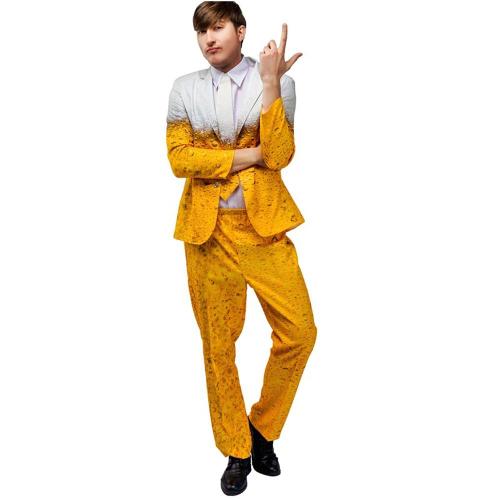 Oktoberfest Men Clothing Suit Yellow Beer Clothes Carnival Cosplay Party Costume for Daily