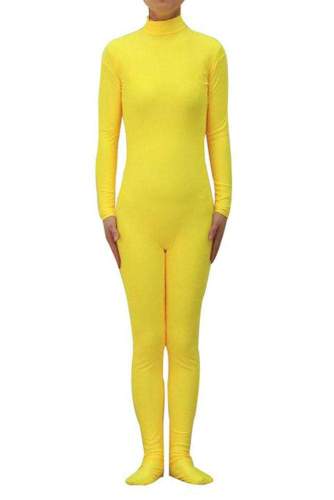 Yellow Headless Bodysuit Spandex Zentai Catsuit Costume