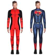 Superman Deadpool Halloween Bodysuit Jumpsuit Cosplay Costume for Men