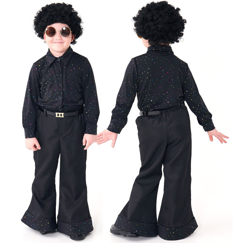 Vintage european 70s disco sequin singer Children Halloween carnival costume for kids